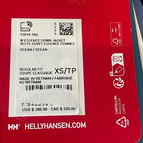 Helly Hansen Essence 600 Down Puffer Jacket Women Size X-Small Blue NEW SKI - Picture 7 of 12